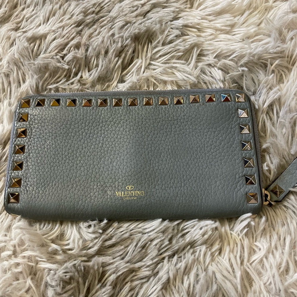 Valentino garavani rockstud blue wallet